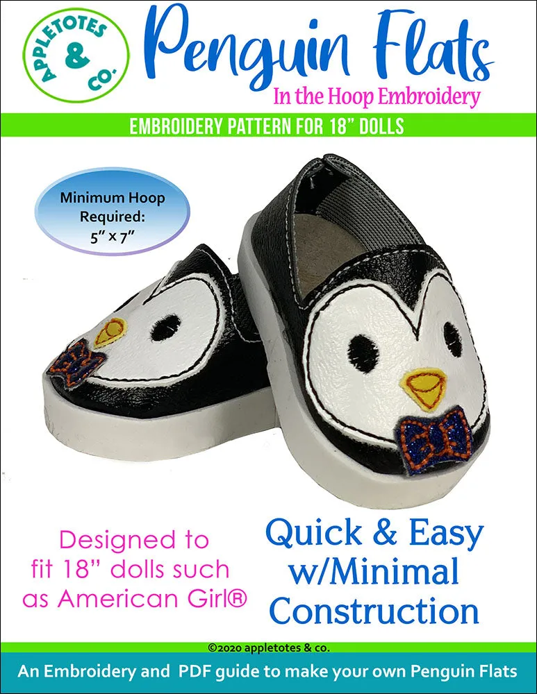 Penguin Flats ITH Embroidery Patterns for 18 Inch Dolls