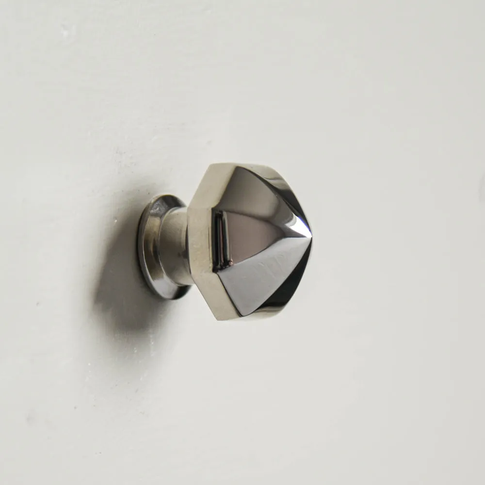 Polished Nickel Pointed Octagonal Cabinet Knob