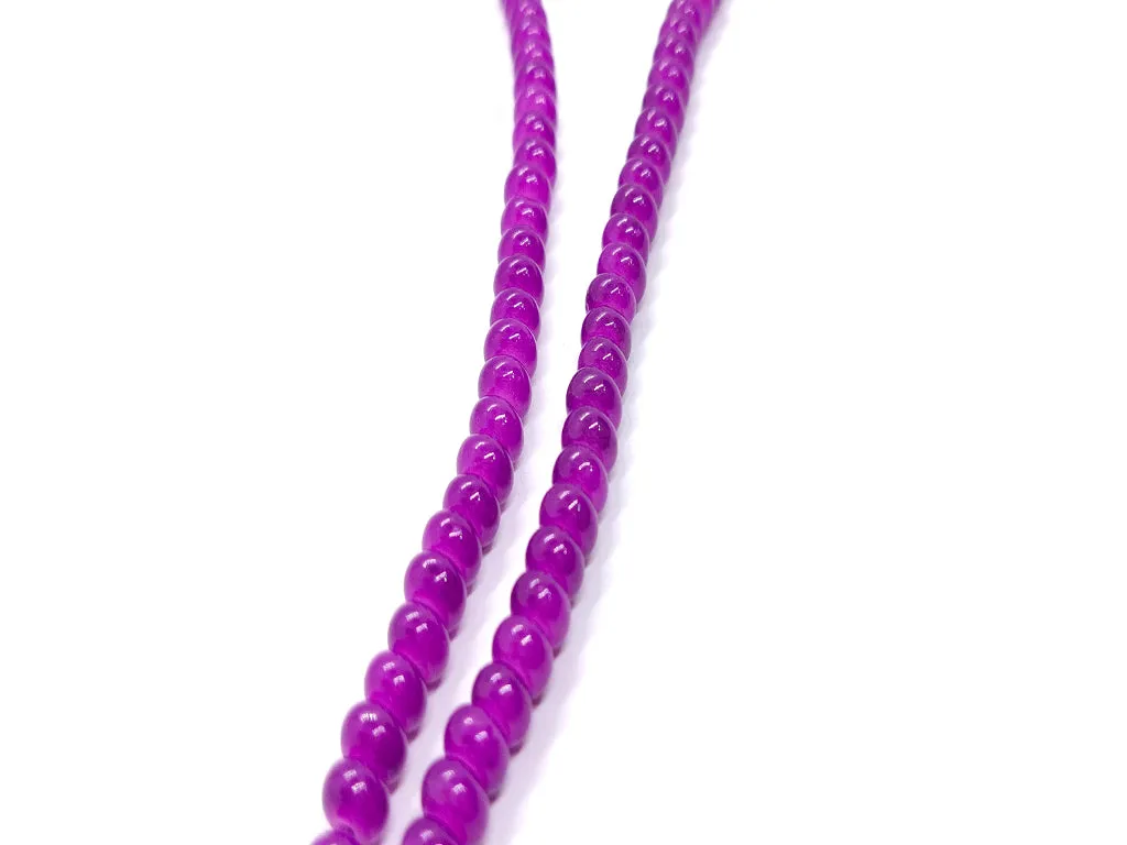 Purple Smooth Rondelle / Tyre Glass Crystal Beads