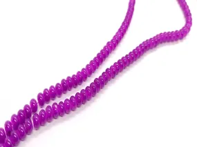 Purple Smooth Rondelle / Tyre Glass Crystal Beads