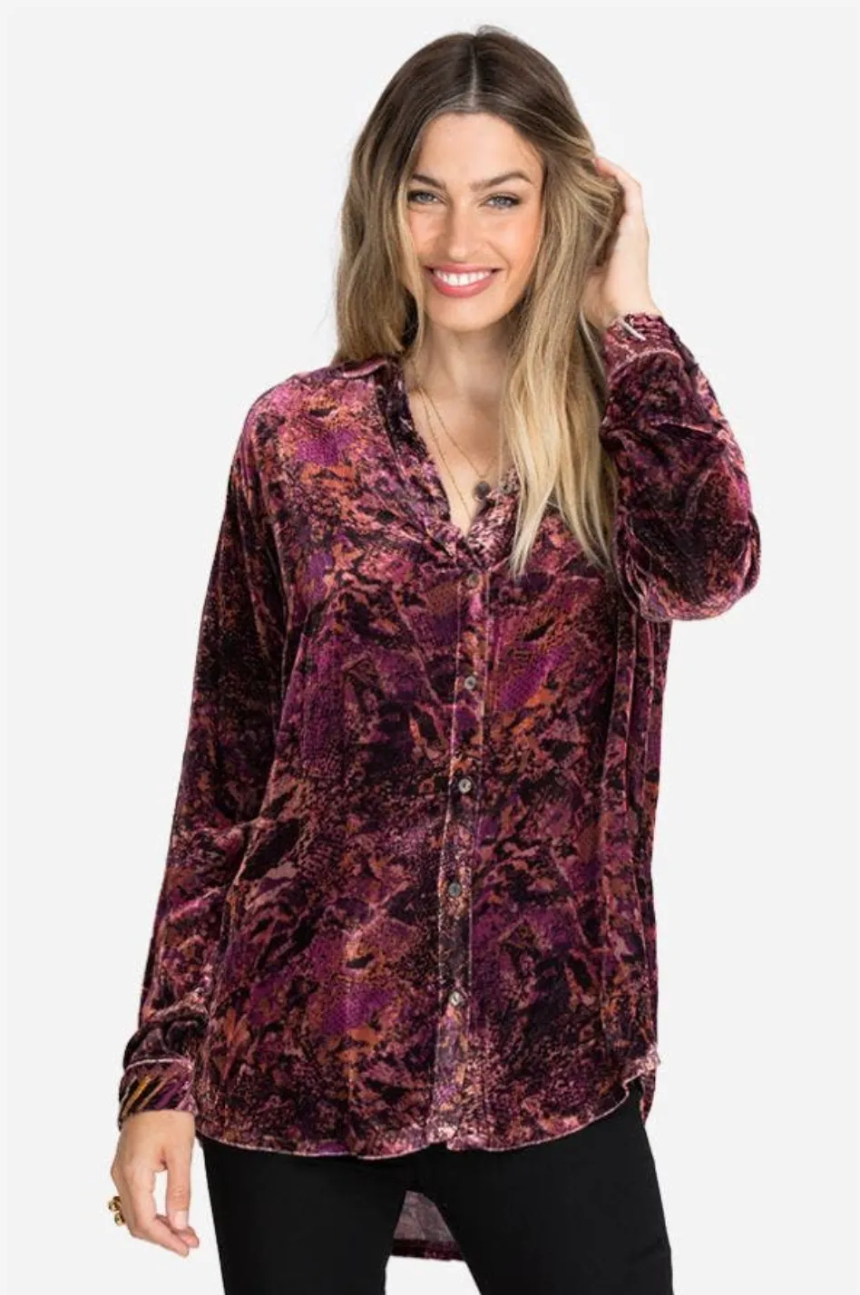 Scarlet Cobra Velvet Oversized Shirt - Multi