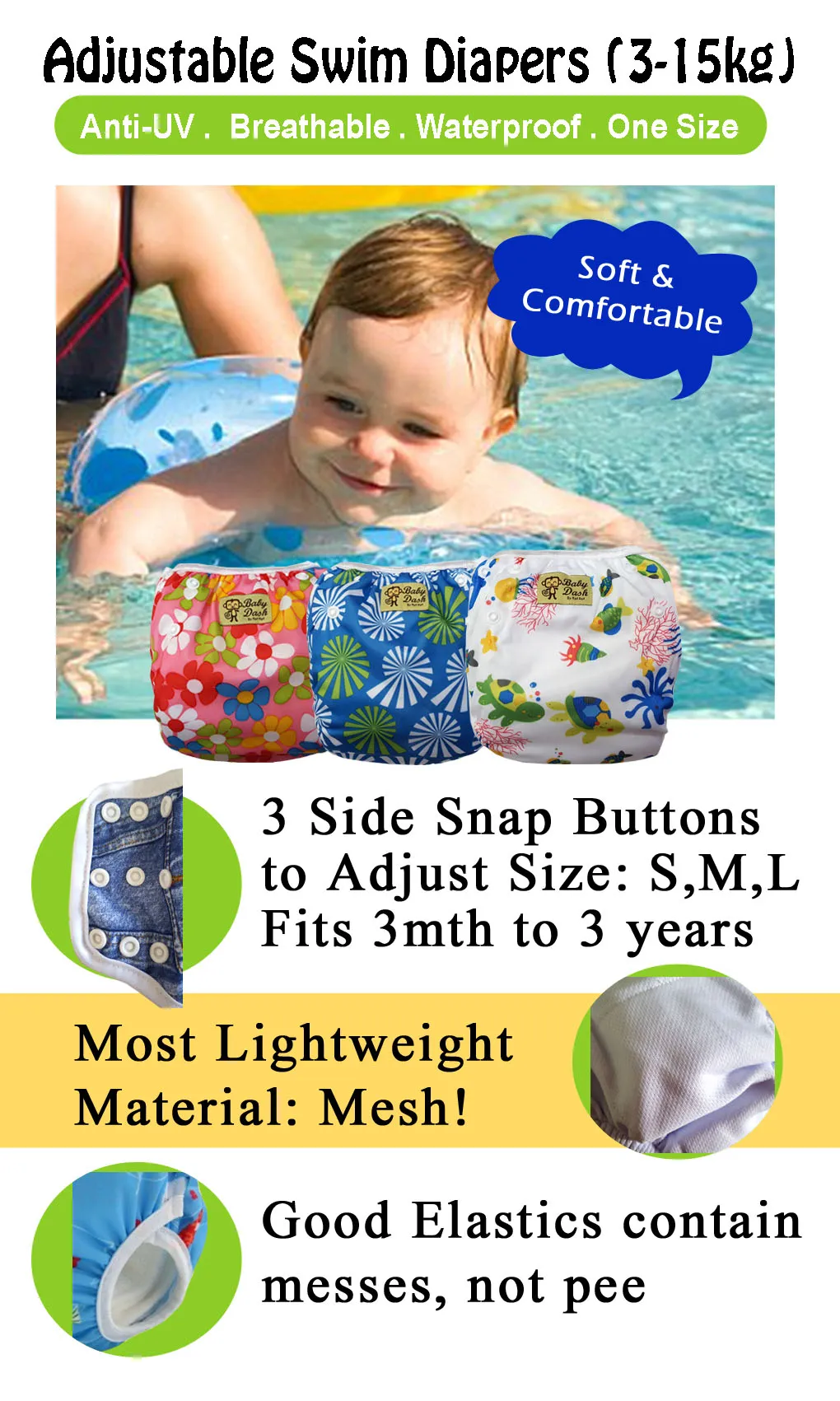 Size Adjustable Swim Diaper - Cars