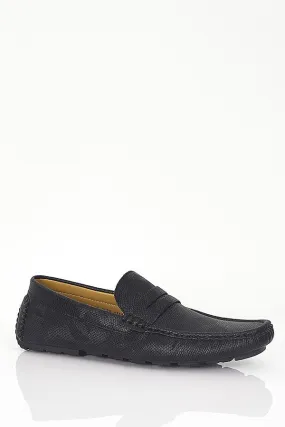 SNAKESKIN STYLE FAUX SUEDE LOAFERS