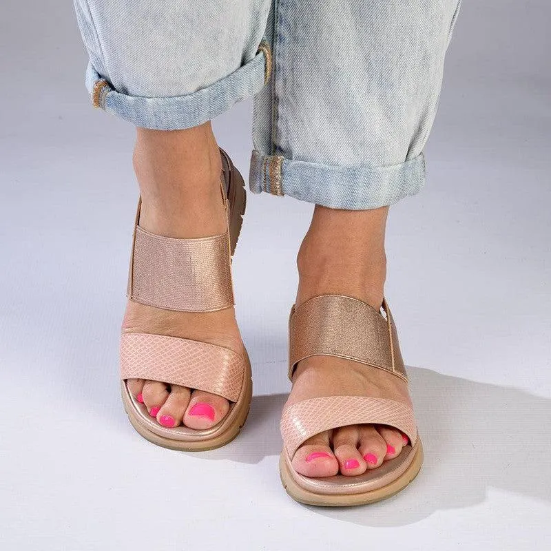 Soft Style By Hush Puppies Tegan Wedge Sandal - Rose Gold