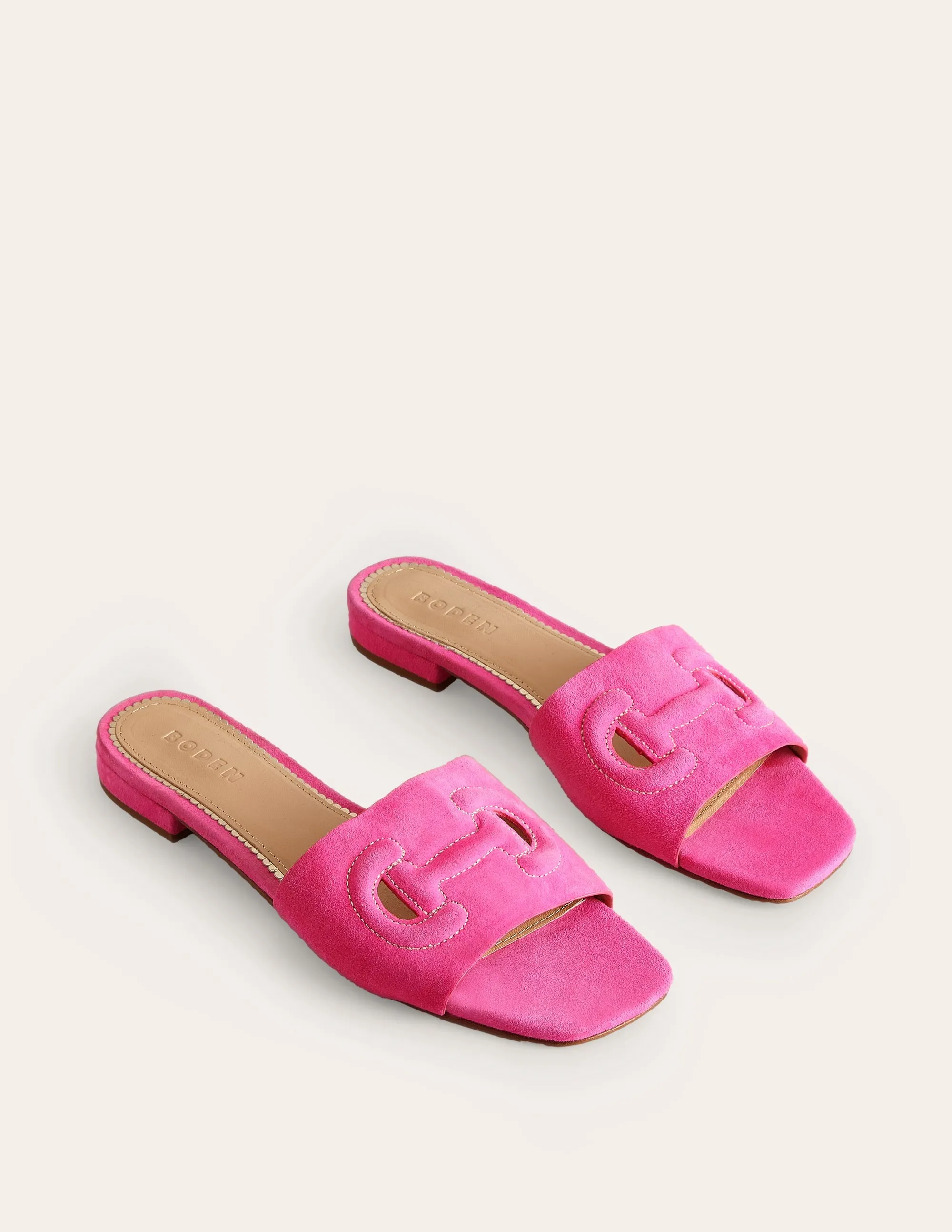 Stitch Cut Out Snaffle Sliders-Festival Pink