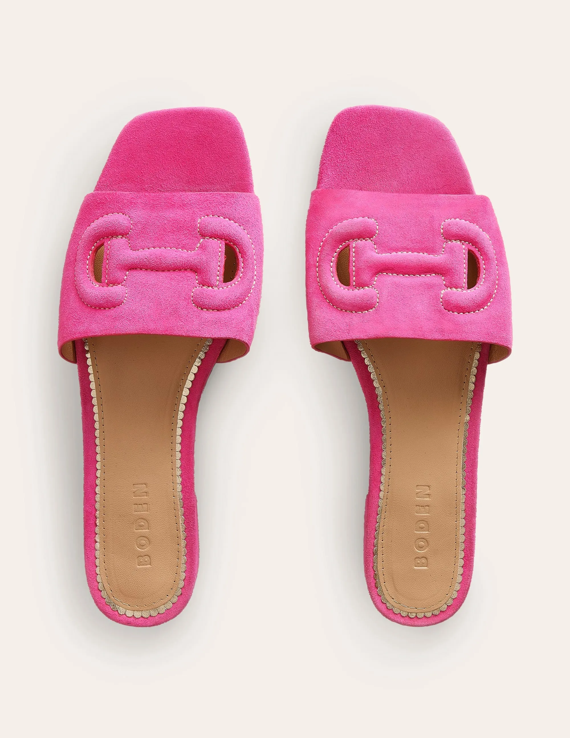 Stitch Cut Out Snaffle Sliders-Festival Pink