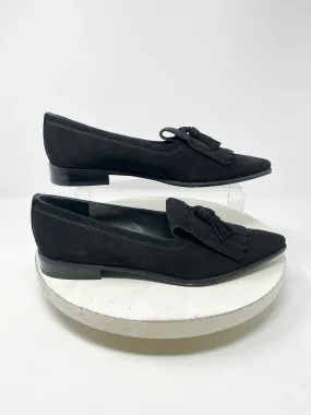 Stuart Weitzman Size 9.5W Black Fringe Tassles Loafers NWOB