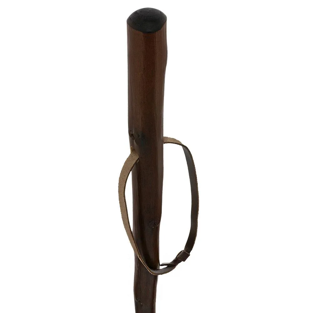 Sturdy Chestnut Hiking Staff - Combi Tip, Stained