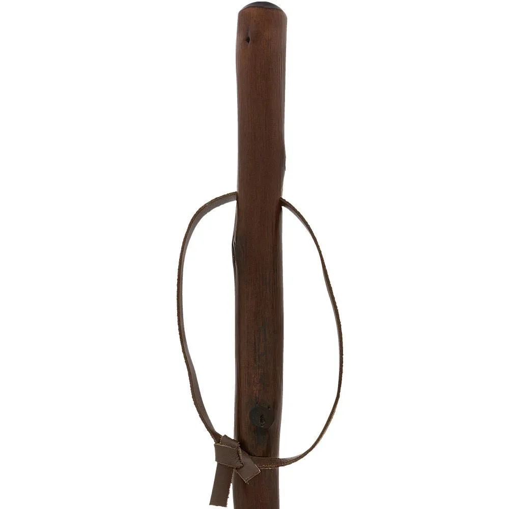 Sturdy Chestnut Hiking Staff - Combi Tip, Stained