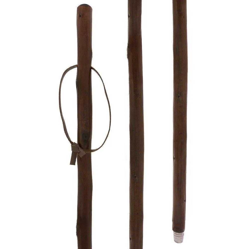 Sturdy Chestnut Hiking Staff - Combi Tip, Stained