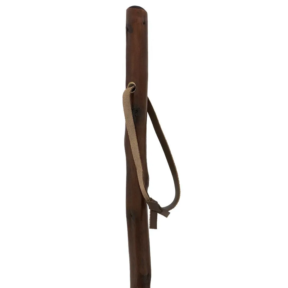 Sturdy Chestnut Hiking Staff - Combi Tip, Stained