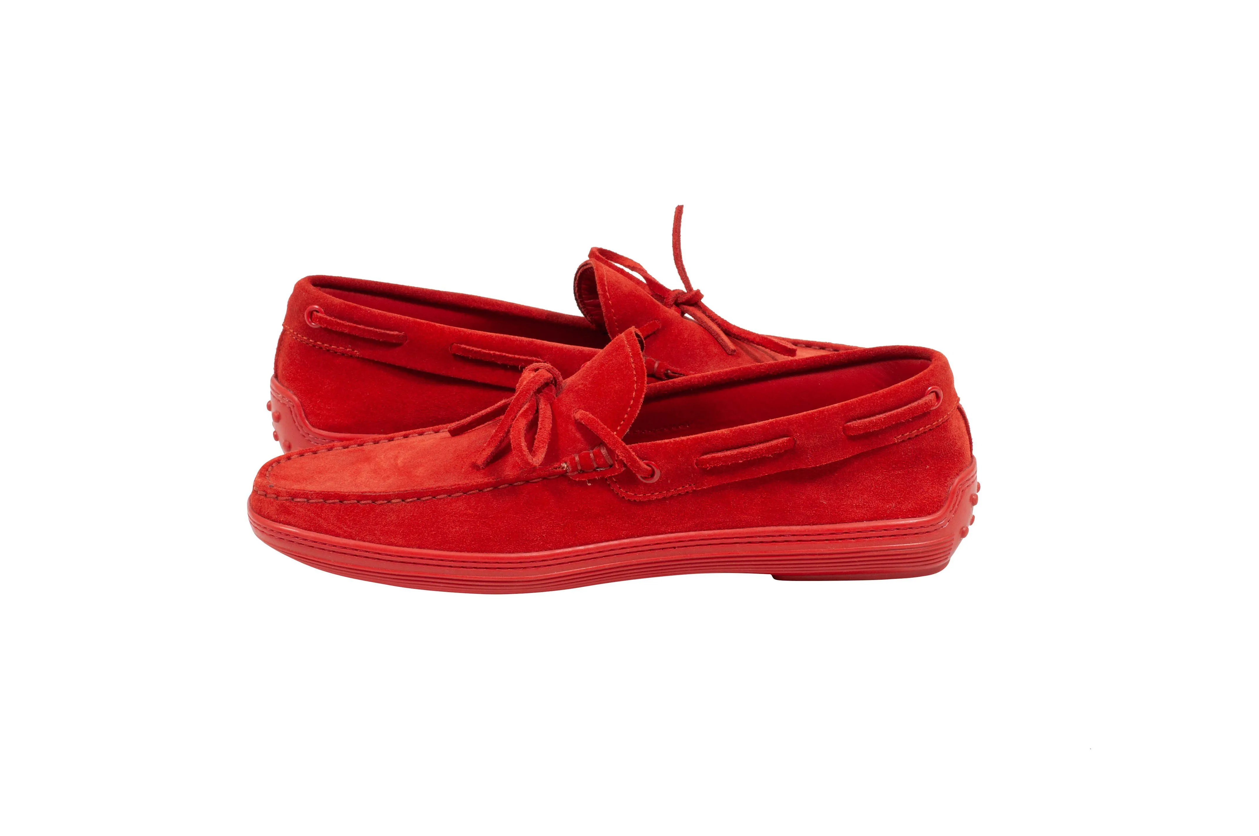 Suede Moccasin Loafer (Red)