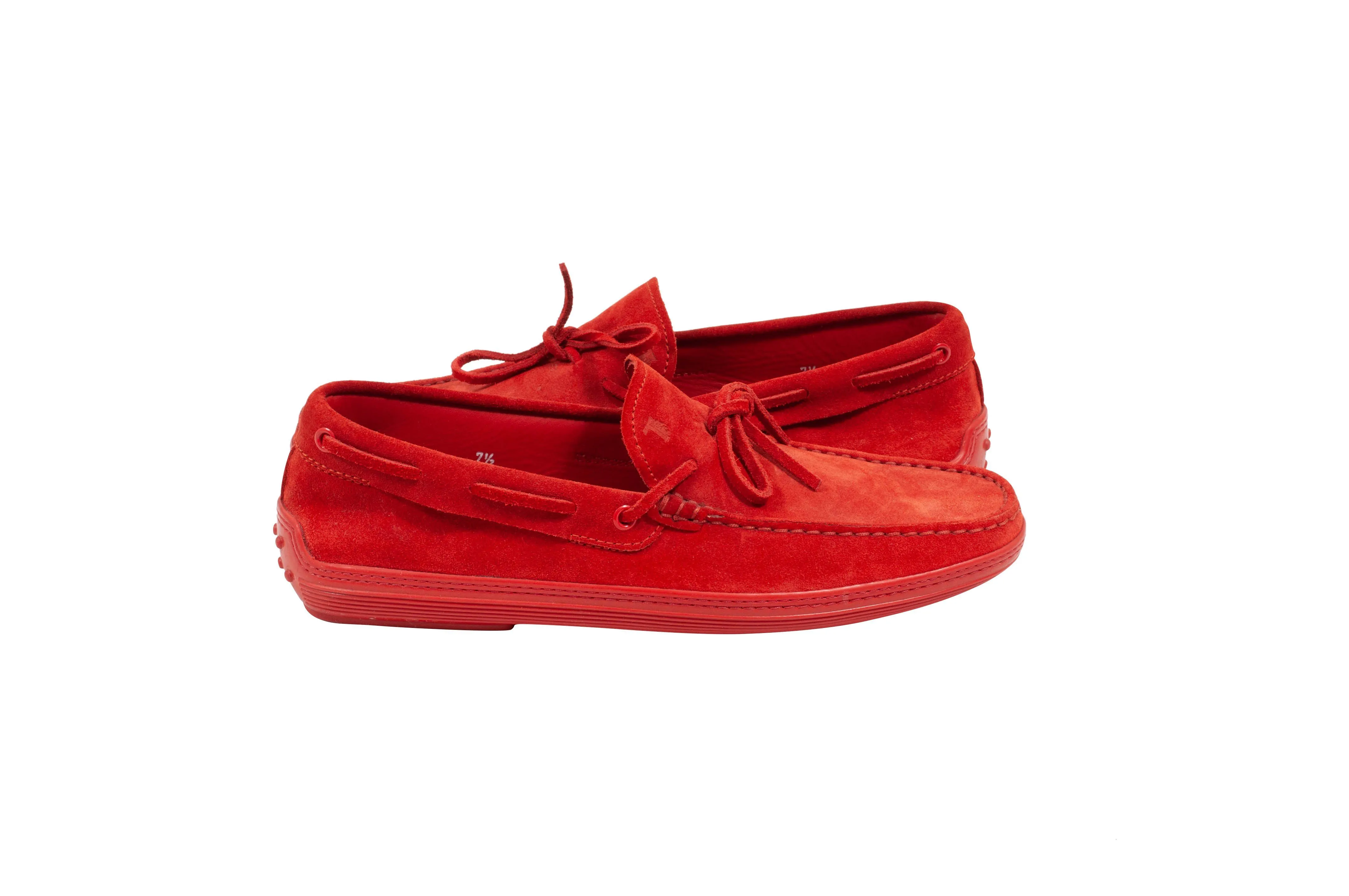 Suede Moccasin Loafer (Red)