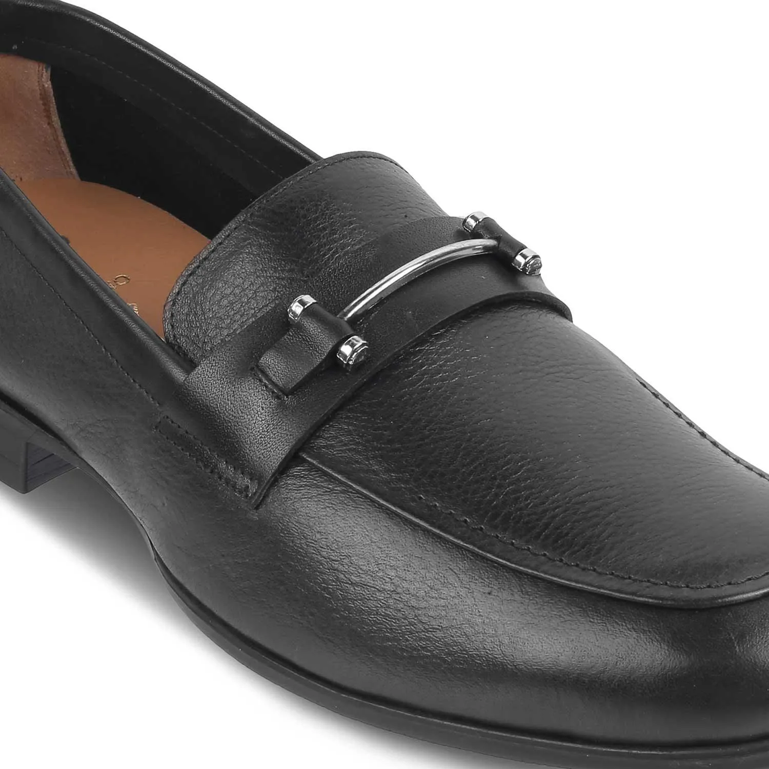 The Bone Black Men's Leather Loafers Tresmode