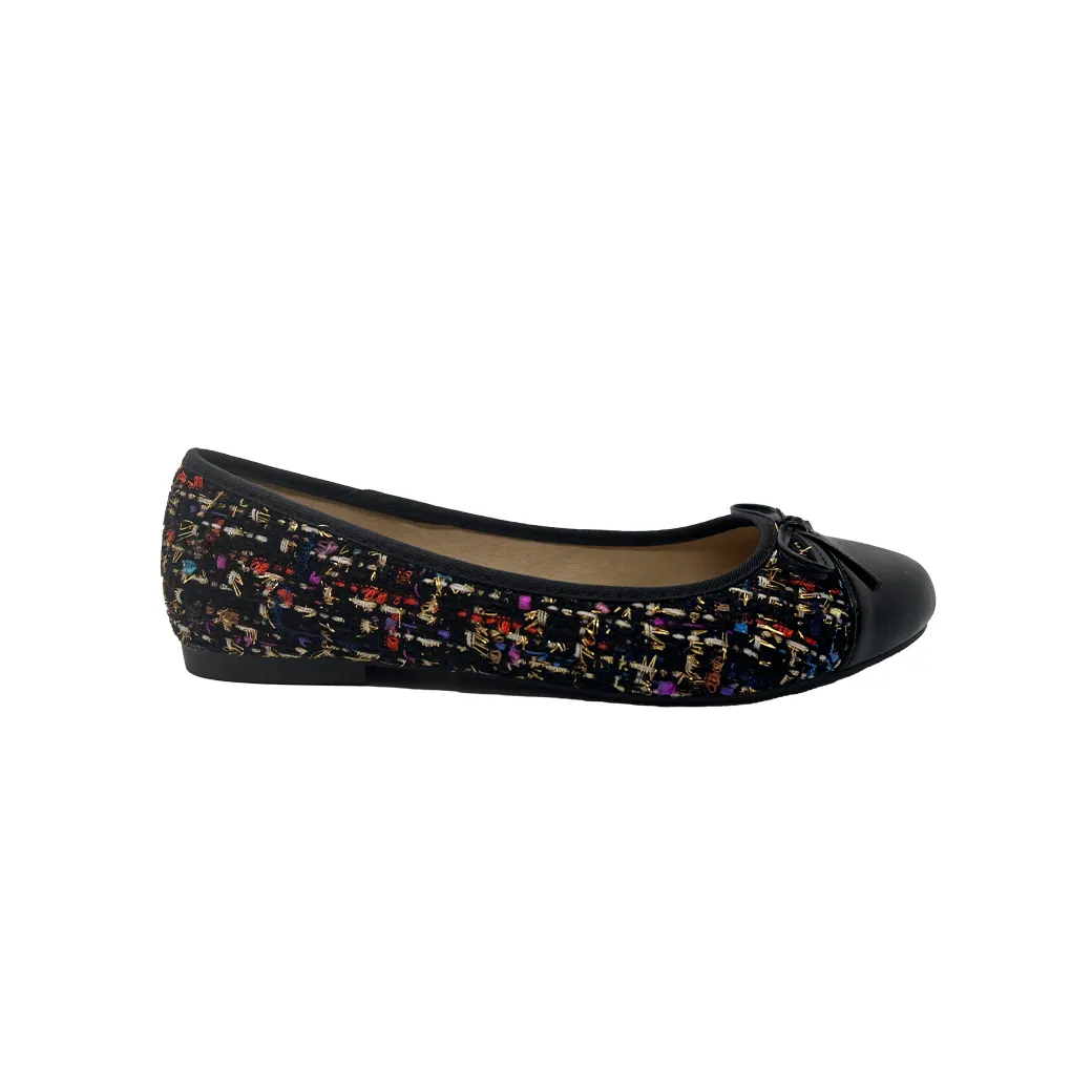 Tweed Ballet Flats - Black