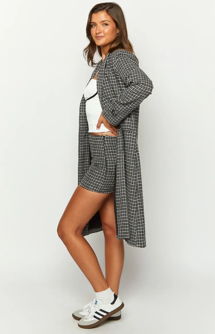 Twilight Grey Plaid Mini Skirt