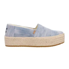 Valencia Denim Plaform Espadrille Flats