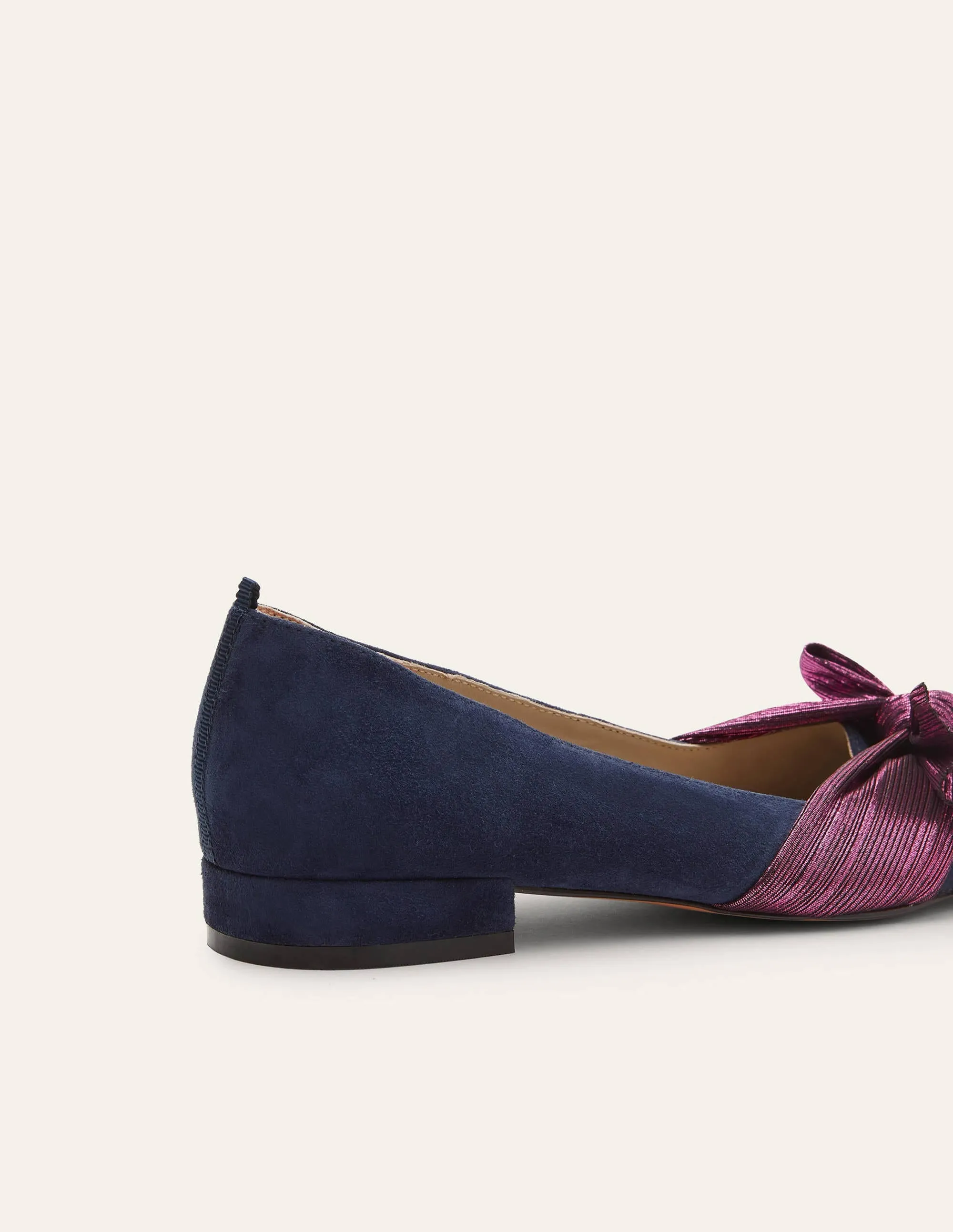 Vanessa Bow Shoes-Navy/Pom Pom