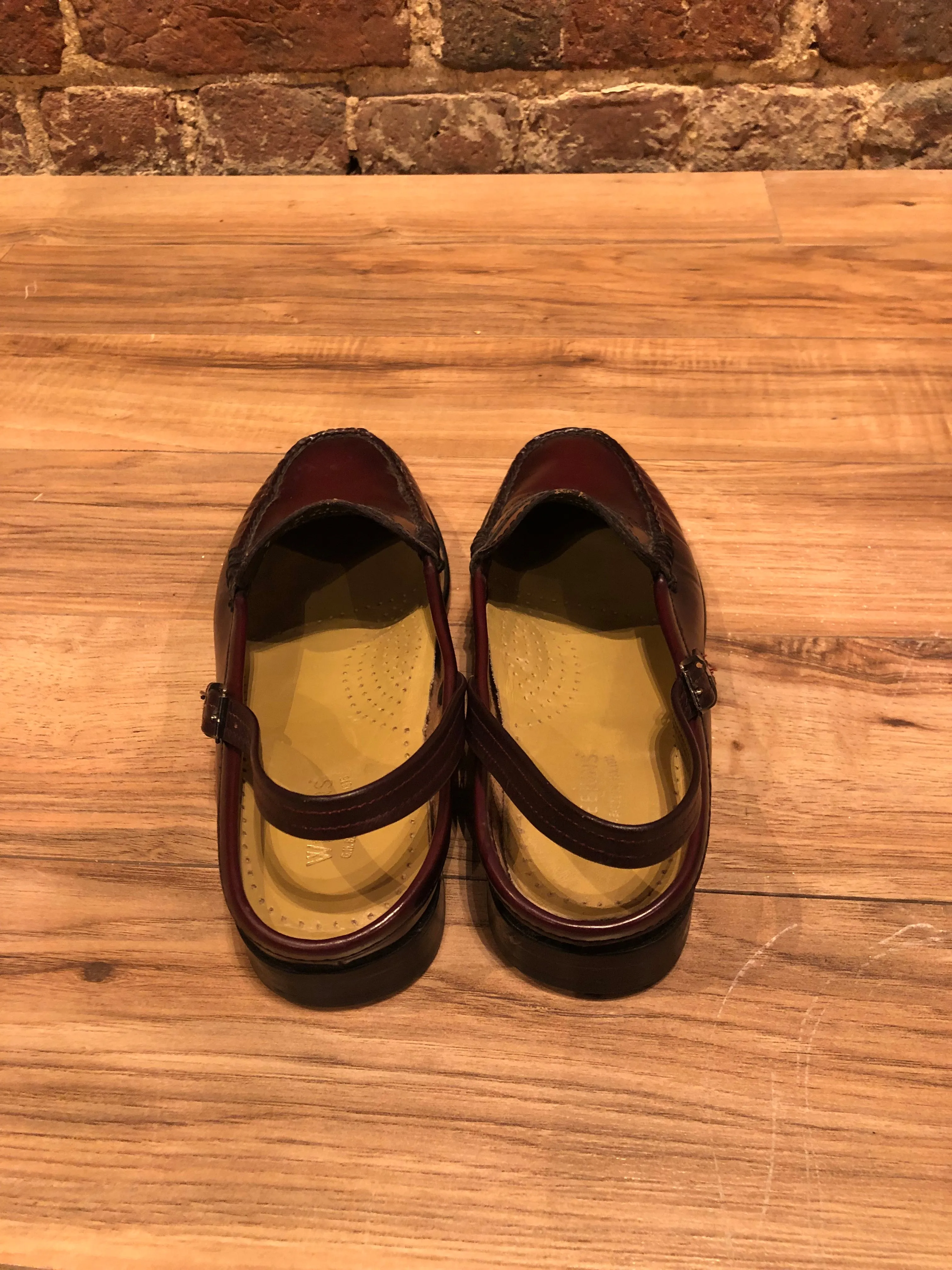 Vintage Weejuns G.H. Bass and Co Burgundy Slingback Loafers, Made in El Salvador, US 7 W/ EUR 38 SOLD