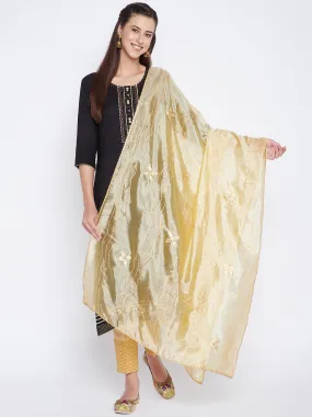 Women Fawn Printed Silk Dupatta