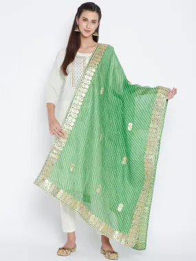 Women Green Bandhej Dyed Dupatta