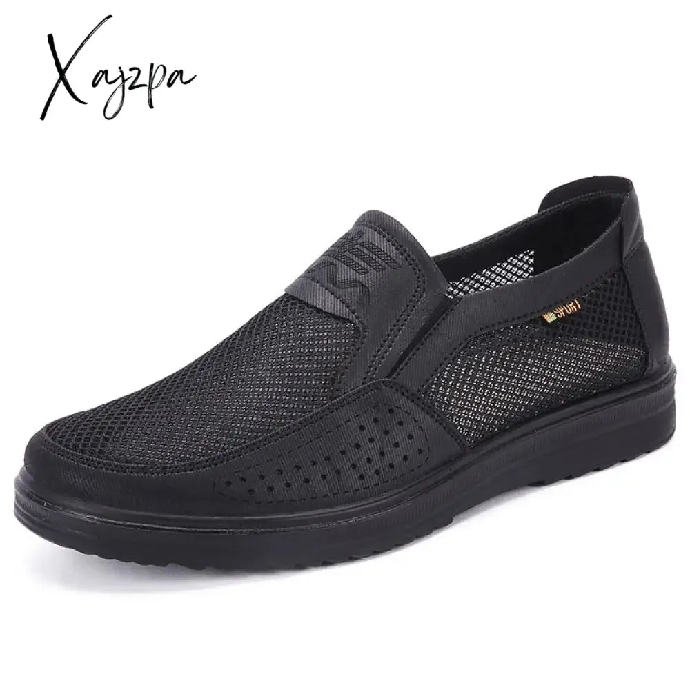 Xajzpa - Fashion New Men Sneakers Large Sizes 38-48 Soft Lightweight Breathable Slip-On Flats Summer Shoes Men Casual Mesh Shoes